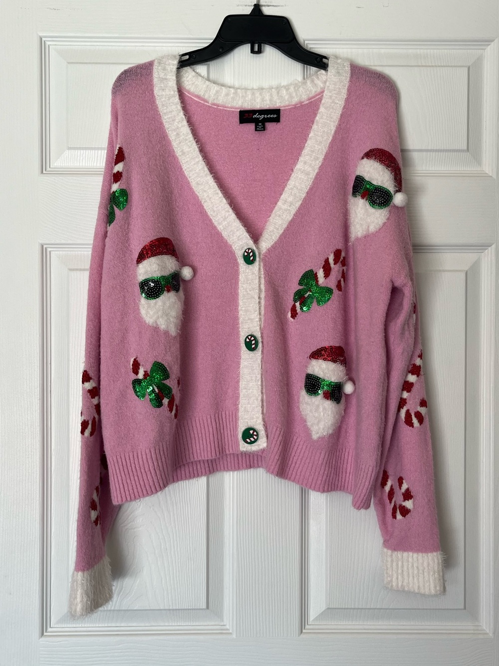 33 Degrees Christmas Embroidered Cardigan Sweater